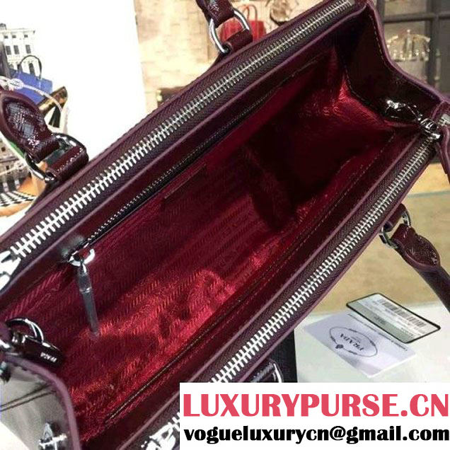 Prada 1BA863 Galleria Saffiano Leather Bag Burgundy 2016 (2A016-6022914 )