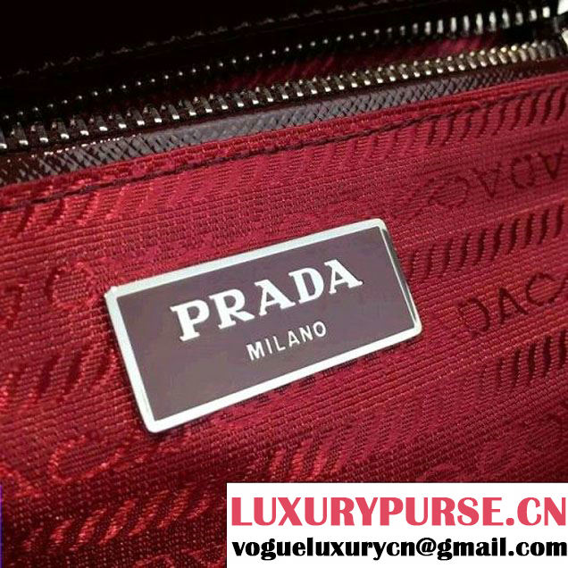 Prada 1BA863 Galleria Saffiano Leather Bag Burgundy 2016 (2A016-6022914 )