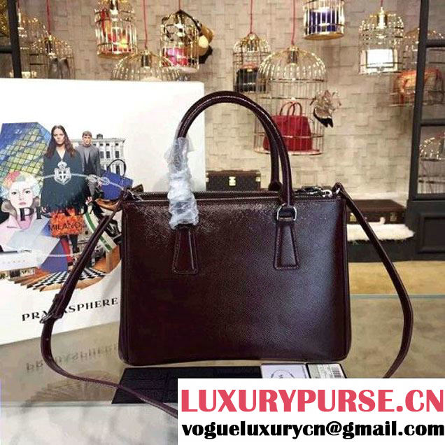 Prada 1BA863 Galleria Saffiano Leather Bag Burgundy 2016 (2A016-6022914 )
