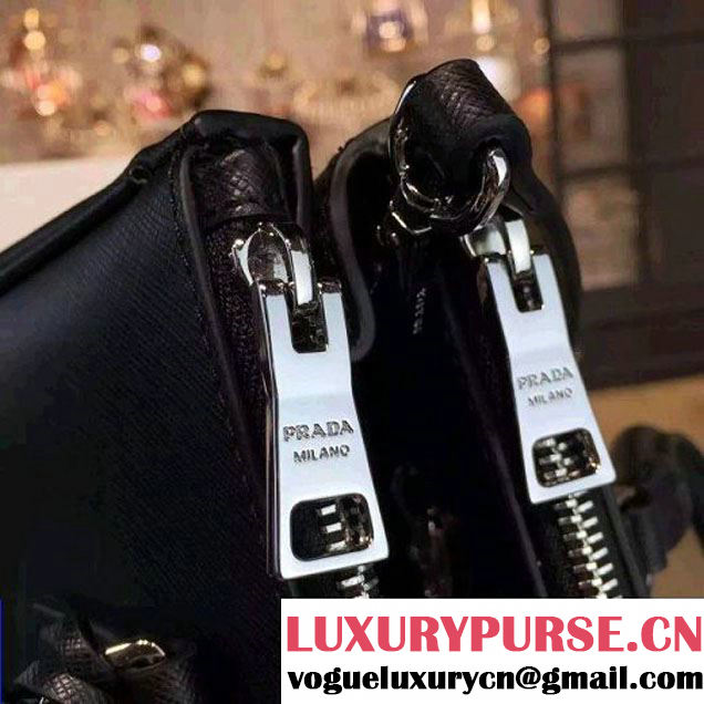Prada 1BA863 Galleria Saffiano Leather Bag Black 2016 (2A016-6022915 )