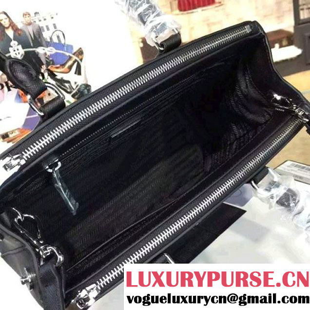 Prada 1BA863 Galleria Saffiano Leather Bag Black 2016 (2A016-6022915 )