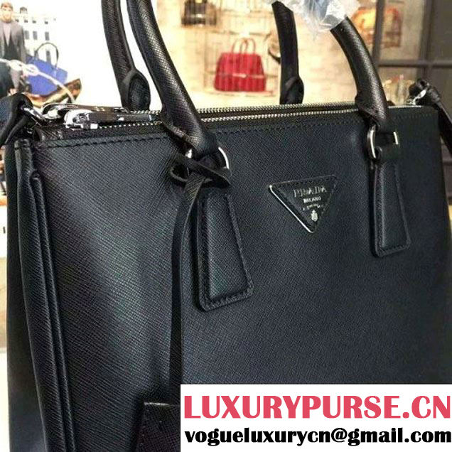 Prada 1BA863 Galleria Saffiano Leather Bag Black 2016 (2A016-6022915 )