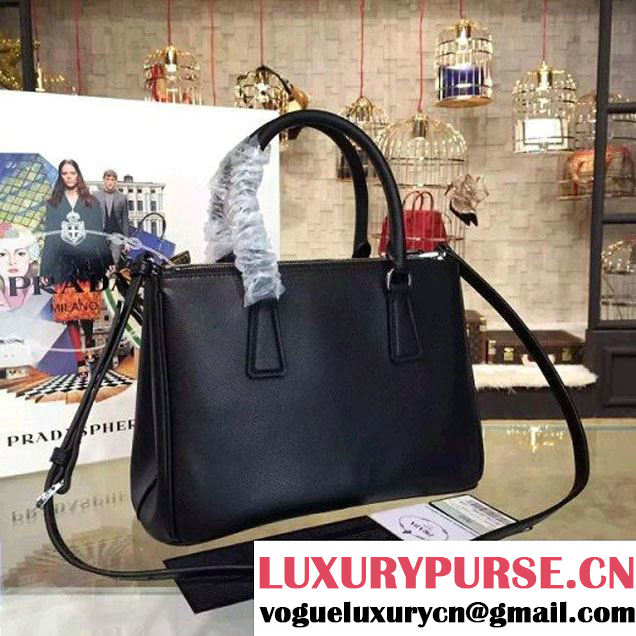 Prada 1BA863 Galleria Saffiano Leather Bag Black 2016 (2A016-6022915 )