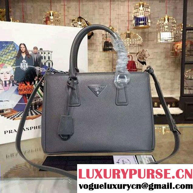 Prada 1BA863 Galleria Saffiano Leather Bag Grey 2016 (2A016-6022916 )