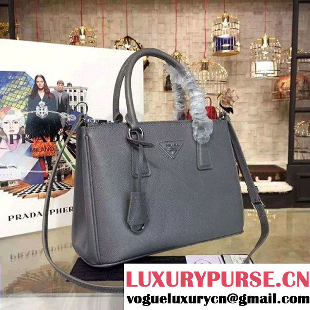 Prada 1BA863 Galleria Saffiano Leather Bag Grey 2016 (2A016-6022916 )