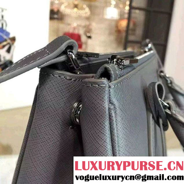 Prada 1BA863 Galleria Saffiano Leather Bag Grey 2016 (2A016-6022916 )