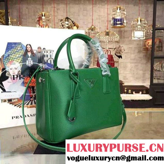 Prada 1BA863 Galleria Saffiano Leather Bag Green 2016 (2A016-6022917 )