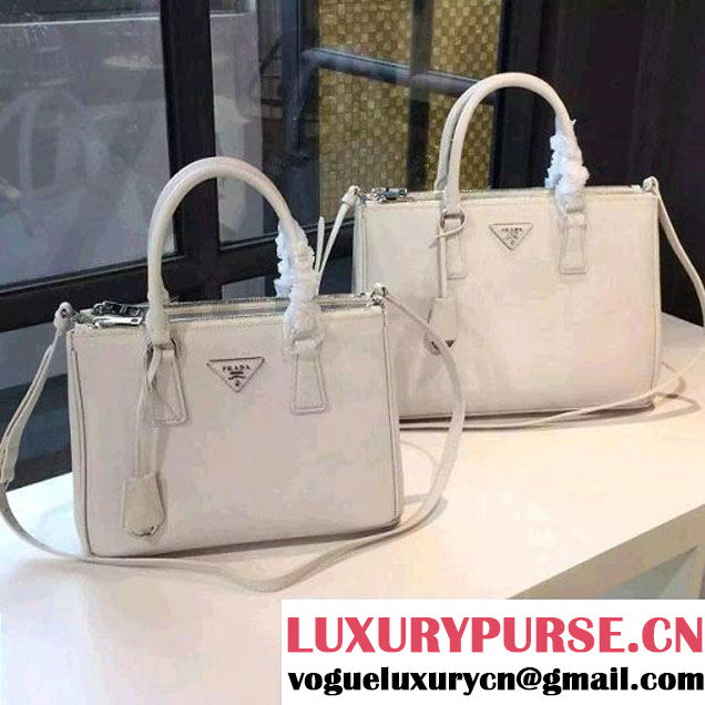 Prada 1BA274 Large Galleria Saffiano Leather Bag White 2016 (2A016-6022918 )