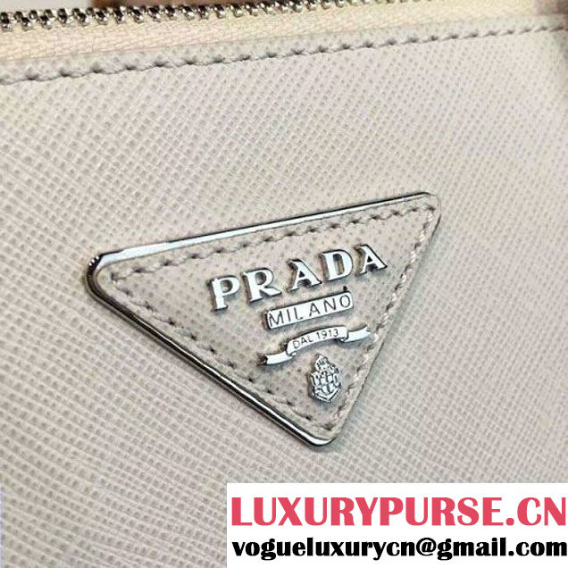 Prada 1BA274 Large Galleria Saffiano Leather Bag White 2016 (2A016-6022918 )