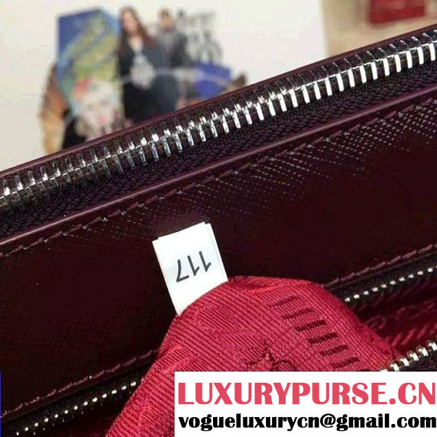 Prada 1BA274 Large Galleria Saffiano Leather Bag Burgundy 2016 (2A016-6022919 )
