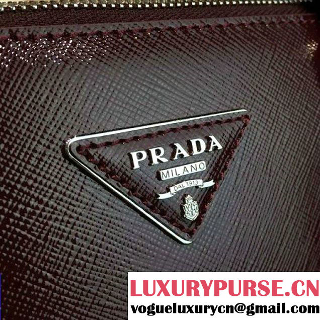 Prada 1BA274 Large Galleria Saffiano Leather Bag Burgundy 2016 (2A016-6022919 )