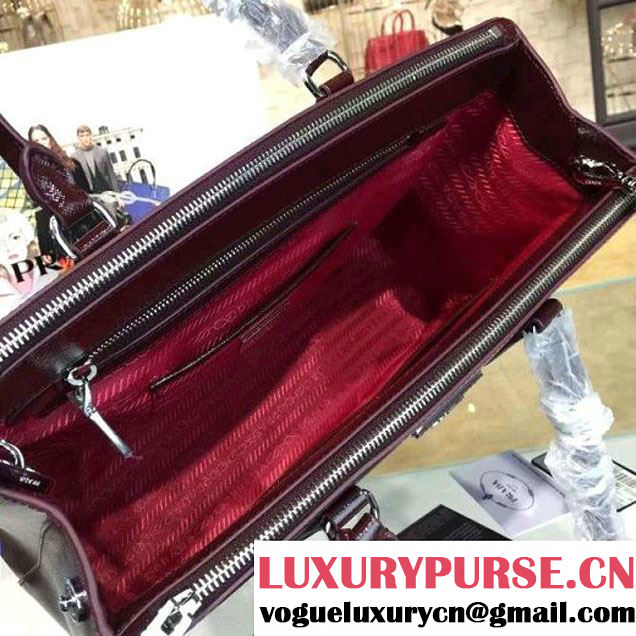 Prada 1BA274 Large Galleria Saffiano Leather Bag Burgundy 2016 (2A016-6022919 )