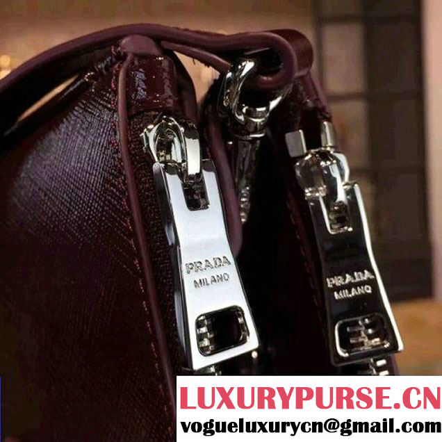 Prada 1BA274 Large Galleria Saffiano Leather Bag Burgundy 2016 (2A016-6022919 )