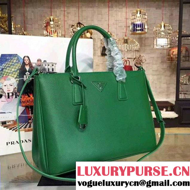 Prada 1BA274 Large Galleria Saffiano Leather Bag Green 2016 (2A016-6022922 )