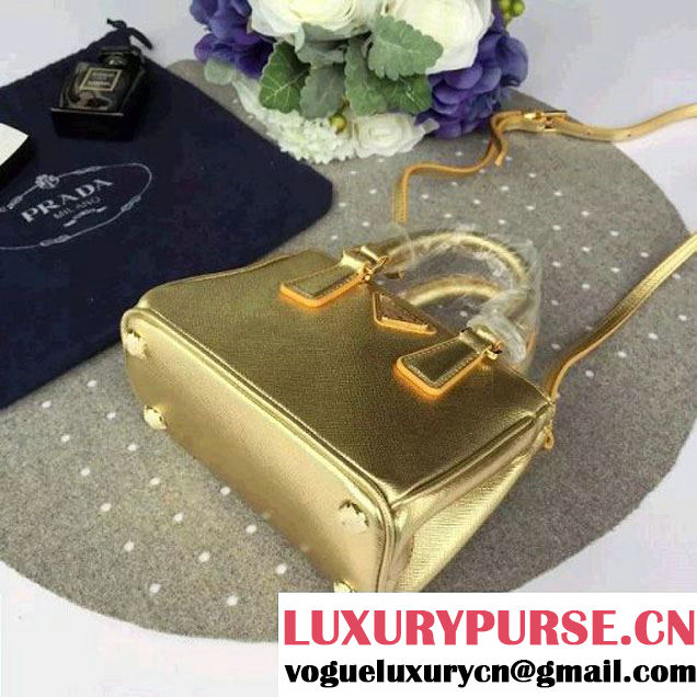 Prada Mini Galleria Saffiano Leather Bag Gold  (1A053-6032209 )