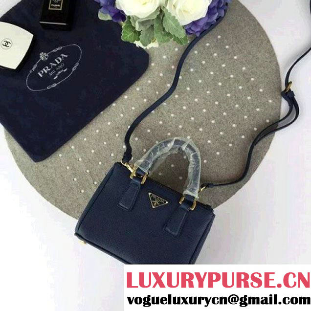 Prada Mini Galleria Saffiano Leather Bag Blue (1A053-6032213 )
