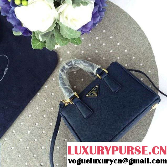 Prada Mini Galleria Saffiano Leather Bag Blue (1A053-6032213 )