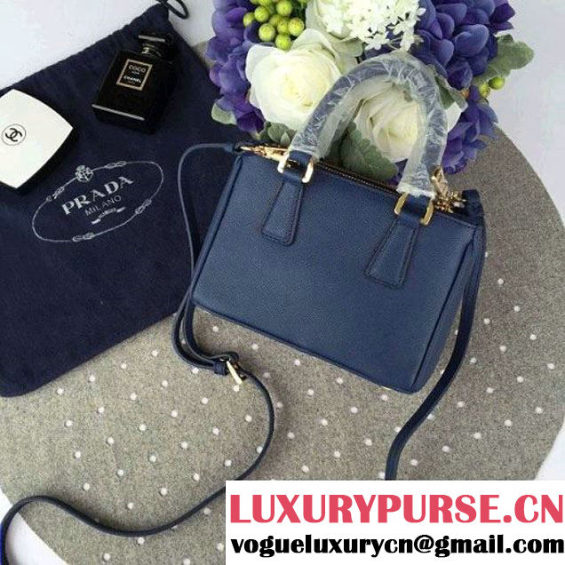 Prada Mini Galleria Saffiano Leather Bag Blue (1A053-6032213 )