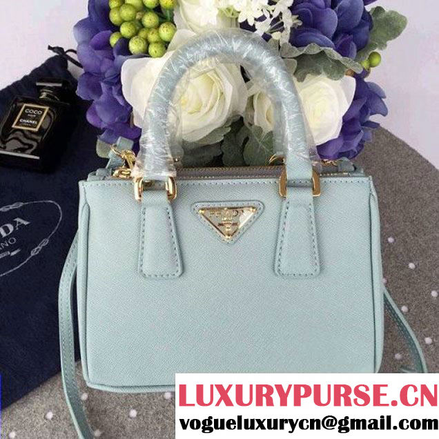 Prada Mini Galleria Saffiano Leather Bag Light Blue (1A053-6032214 )