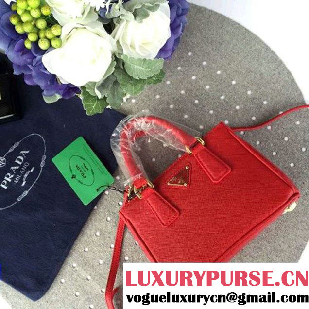 Prada Mini Galleria Saffiano Leather Bag Red (1A053-6032216 )