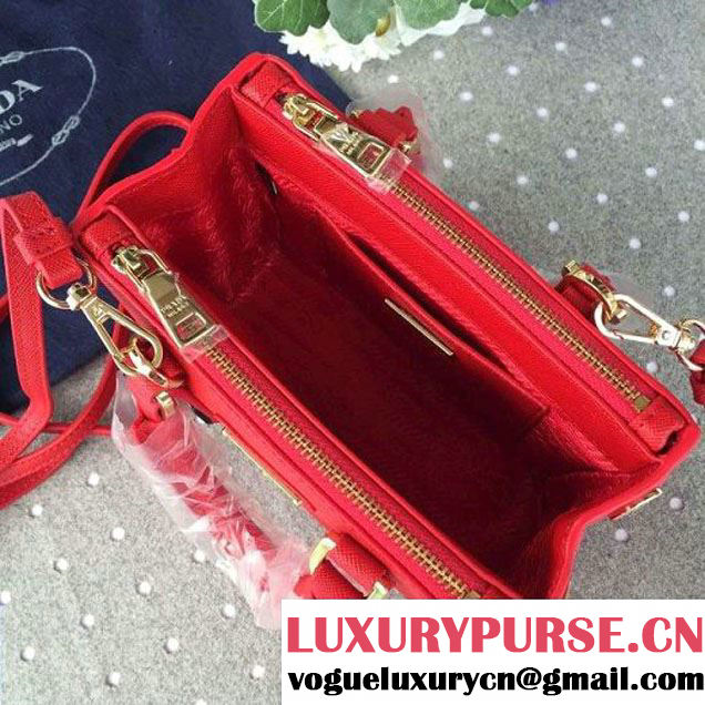 Prada Mini Galleria Saffiano Leather Bag Red (1A053-6032216 )