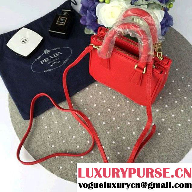 Prada Mini Galleria Saffiano Leather Bag Red (1A053-6032216 )