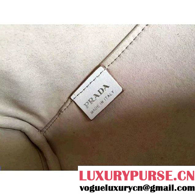 Prada Calfskin Galleria Bag With Grommet 1BA274 Off-white 2016 (2A016-6041810 )