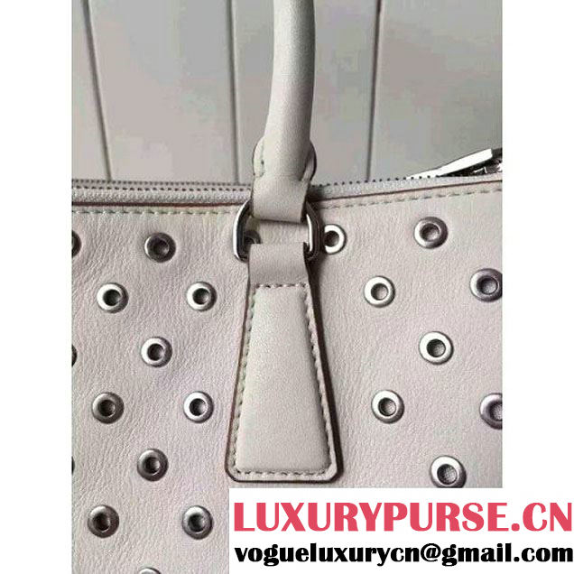 Prada Calfskin Galleria Bag With Grommet 1BA274 Off-white 2016 (2A016-6041810 )