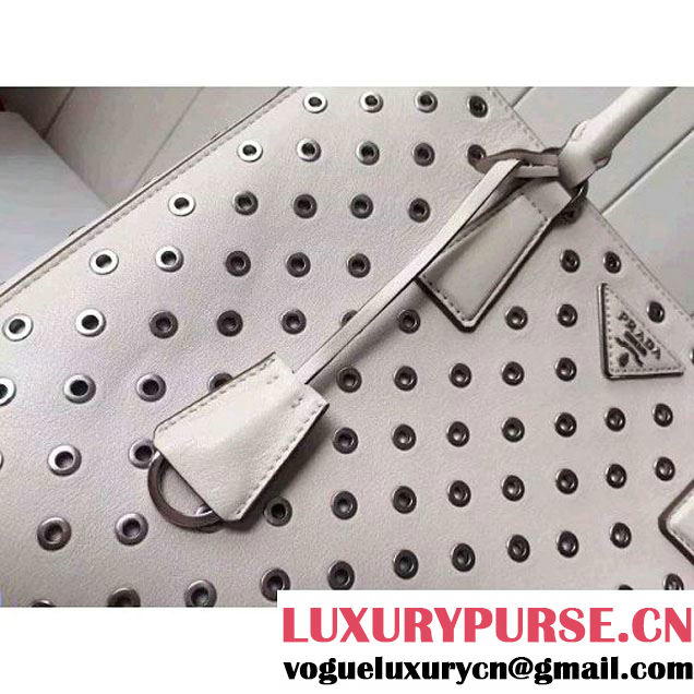 Prada Calfskin Galleria Bag With Grommet 1BA274 Off-white 2016 (2A016-6041810 )