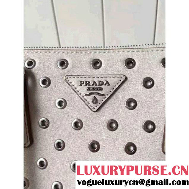 Prada Calfskin Galleria Bag With Grommet 1BA274 Off-white 2016 (2A016-6041810 )