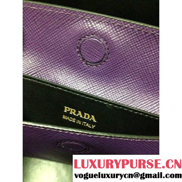 Prada 2755 Saffiano cuir leather tote Purple (2a060-032606 )