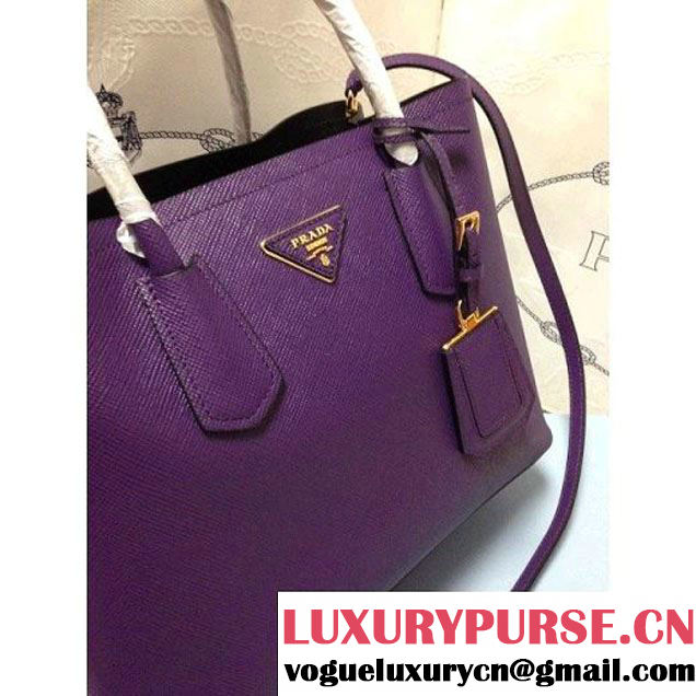 Prada 2755 Saffiano cuir leather tote Purple (2a060-032606 )