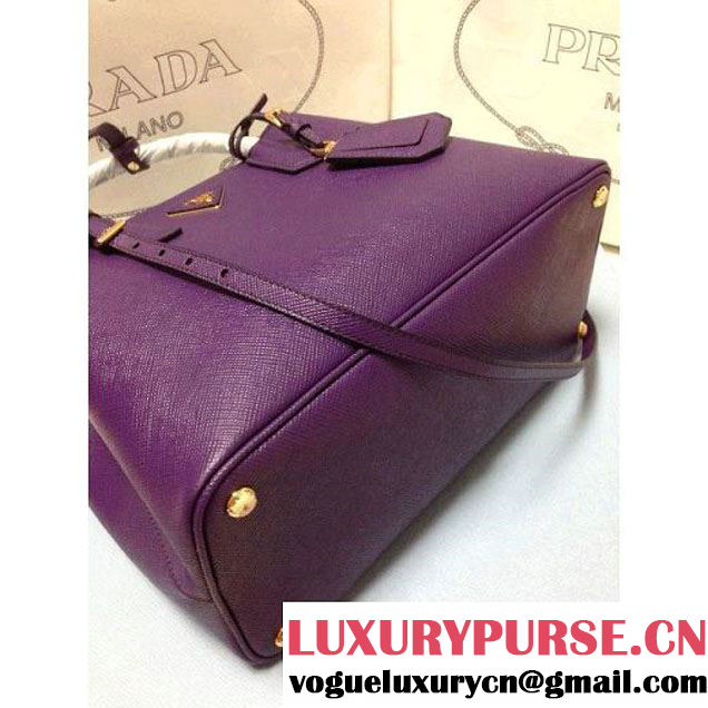 Prada 2755 Saffiano cuir leather tote Purple (2a060-032606 )