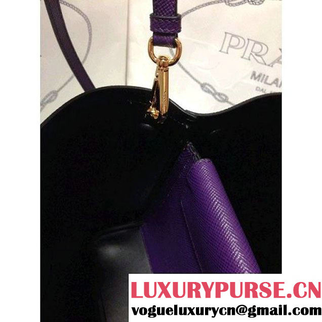 Prada 2755 Saffiano cuir leather tote Purple (2a060-032606 )