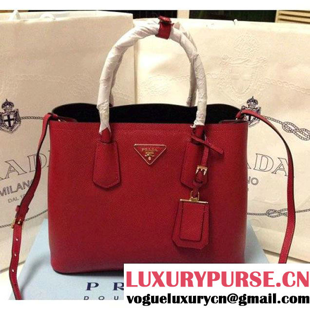 Prada 2755 Saffiano cuir leather tote Red (2a060-032607 )