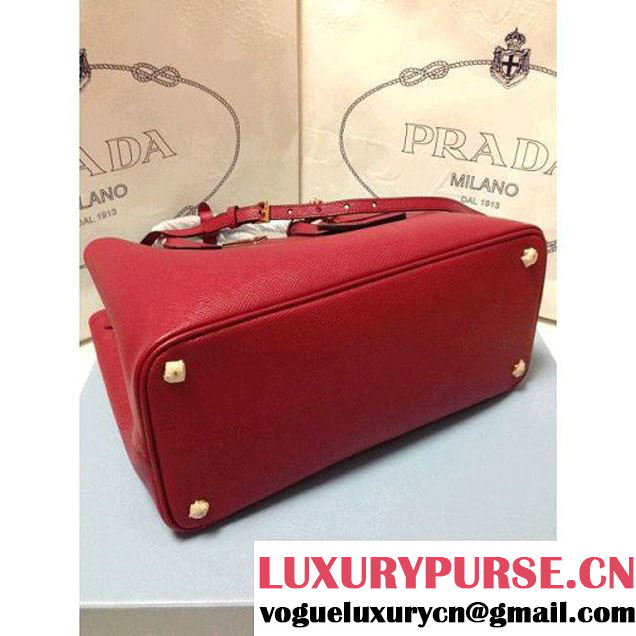 Prada 2755 Saffiano cuir leather tote Red (2a060-032607 )