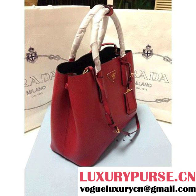 Prada 2755 Saffiano cuir leather tote Red (2a060-032607 )