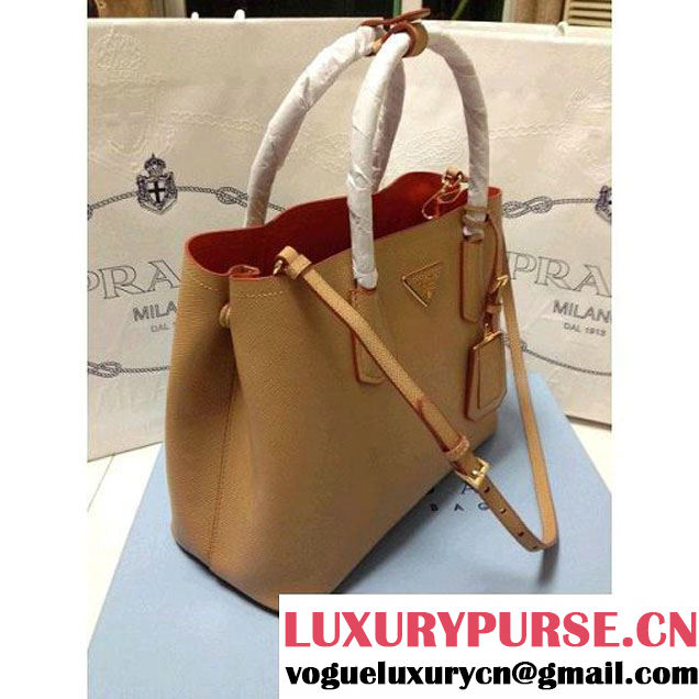 Prada 2755 Saffiano cuir leather tote Camel (2a060-032608 )