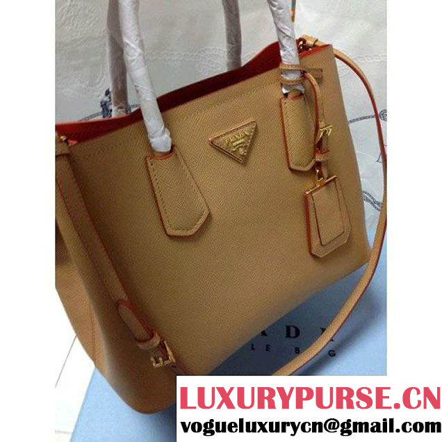 Prada 2755 Saffiano cuir leather tote Camel (2a060-032608 )
