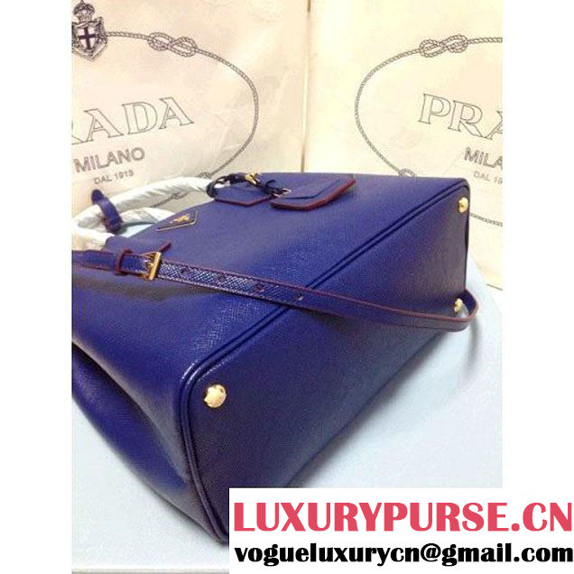 Prada 2755 Saffiano cuir leather tote Blue (2b060-032609 )
