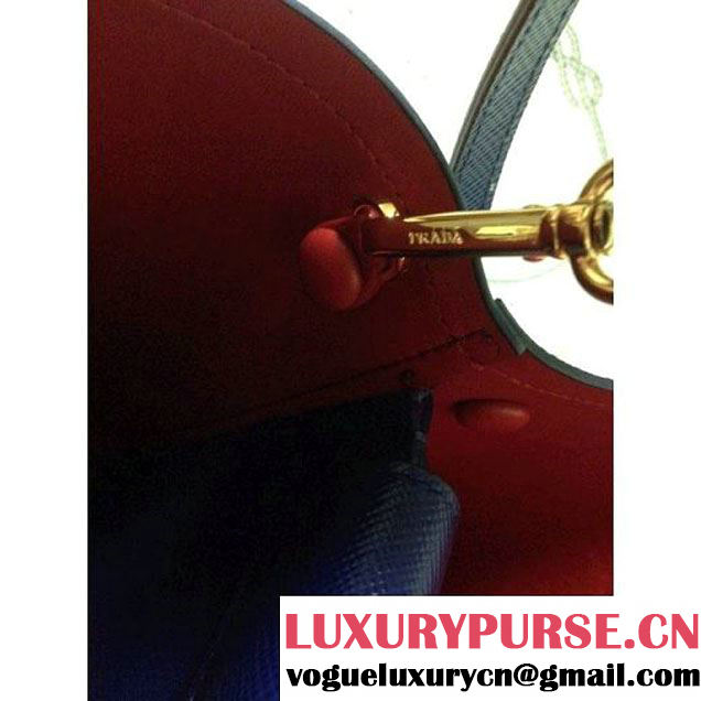 Prada 2755 Saffiano cuir leather tote Blue (2b060-032609 )
