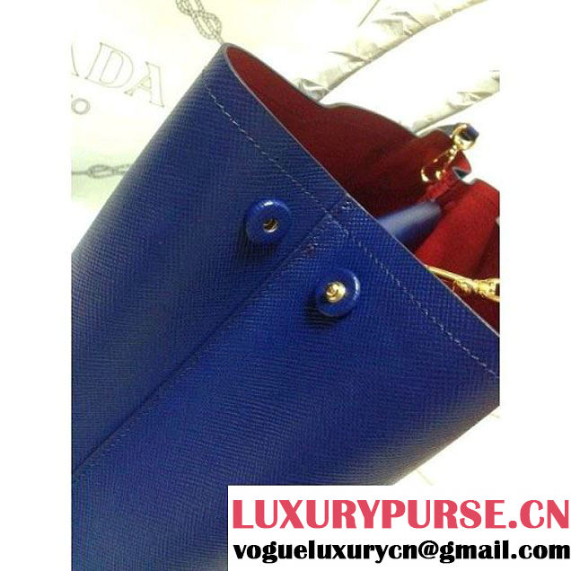 Prada 2755 Saffiano cuir leather tote Blue (2b060-032609 )