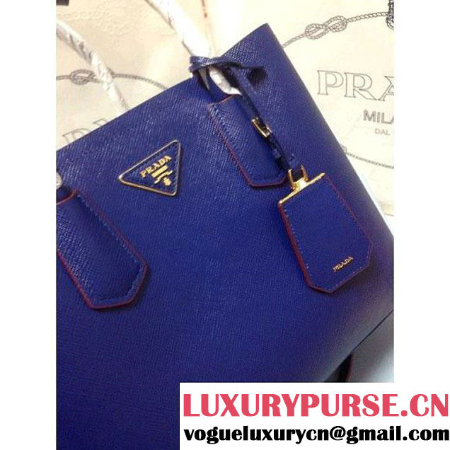 Prada 2755 Saffiano cuir leather tote Blue (2b060-032609 )