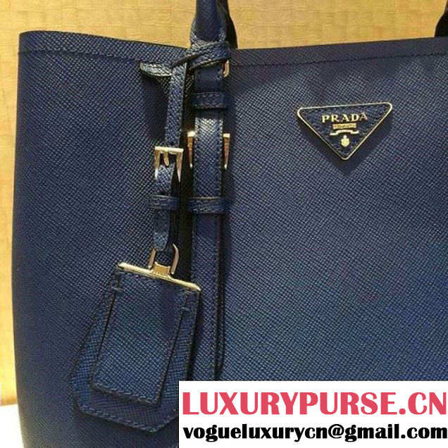 Prada BN2838 Saffiano Cuir Leather Double Bag  Blue (2a137-032610 )