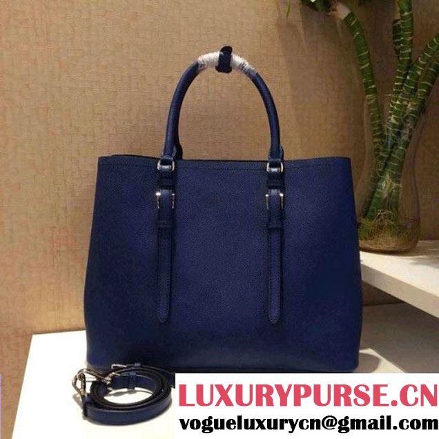 Prada BN2838 Saffiano Cuir Leather Double Bag  Blue (2a137-032610 )