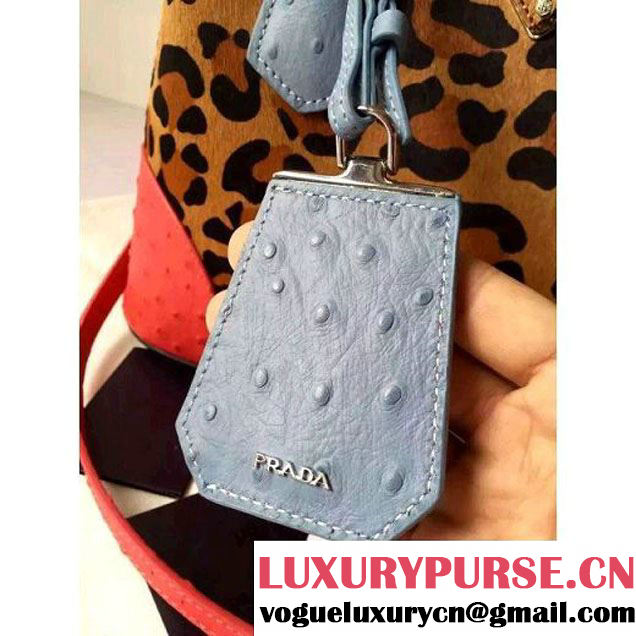 Prada 1BG756 Ponyhair Leather Double Bag With Ostrich Leather  F/W 2015 (2A016-103101 )