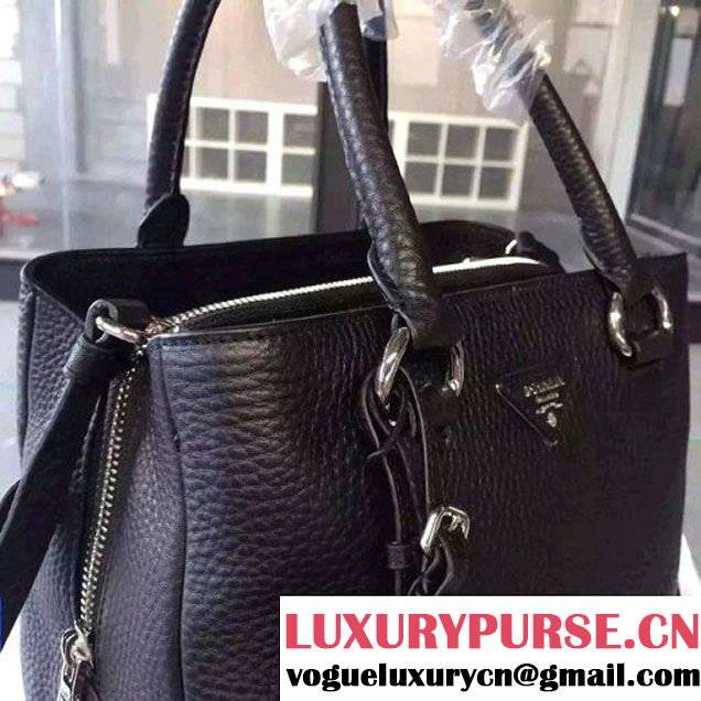 Prada Calf Leather Double Bag Black (2A016-6022012 )