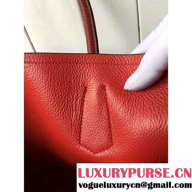 Prada 1BG007 Large Calf Leather Double Bag Burgundy 2016 (2A016-6022923 )
