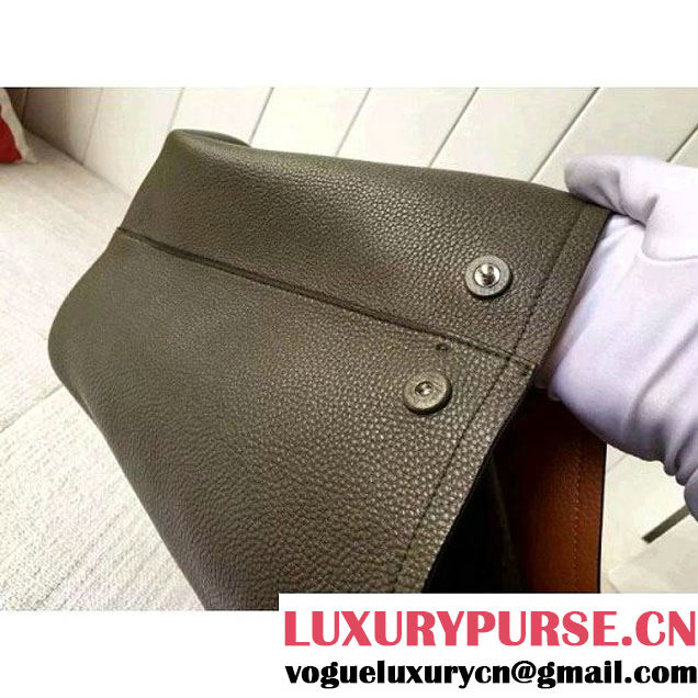 Prada 1BG007 Large Calf Leather Double Bag Army Green 2016 (2A016-6022925 )