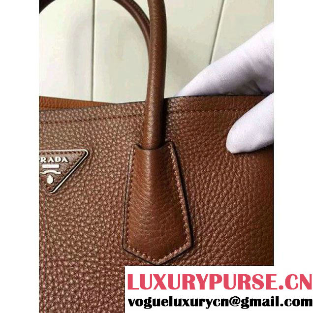 Prada 1BG007 Large Calf Leather Double Bag Copper 2016 (2A016-6022926 )